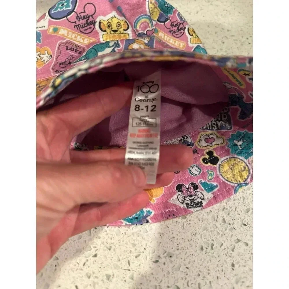 Girls Summer‎ Disney 100 Pink Character Bucket Hat 8-12 years Minnie Micky Mouse